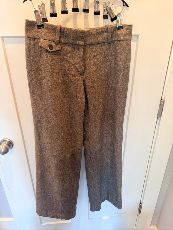 Ann Taylor Pants - Ann Taylor Brown Tweed Dress Pants Size 4 Petite Straight Leg Career